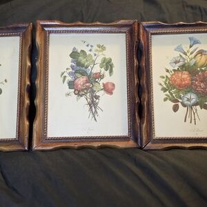 Vintage Floral Framed Art Set
